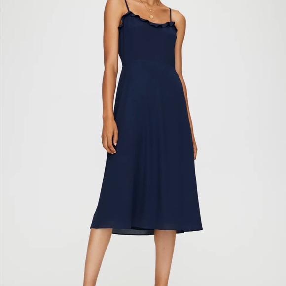 Wilfred Dresses & Skirts - Wilfred Dark Blue Midi Smocked Dress, Size 2